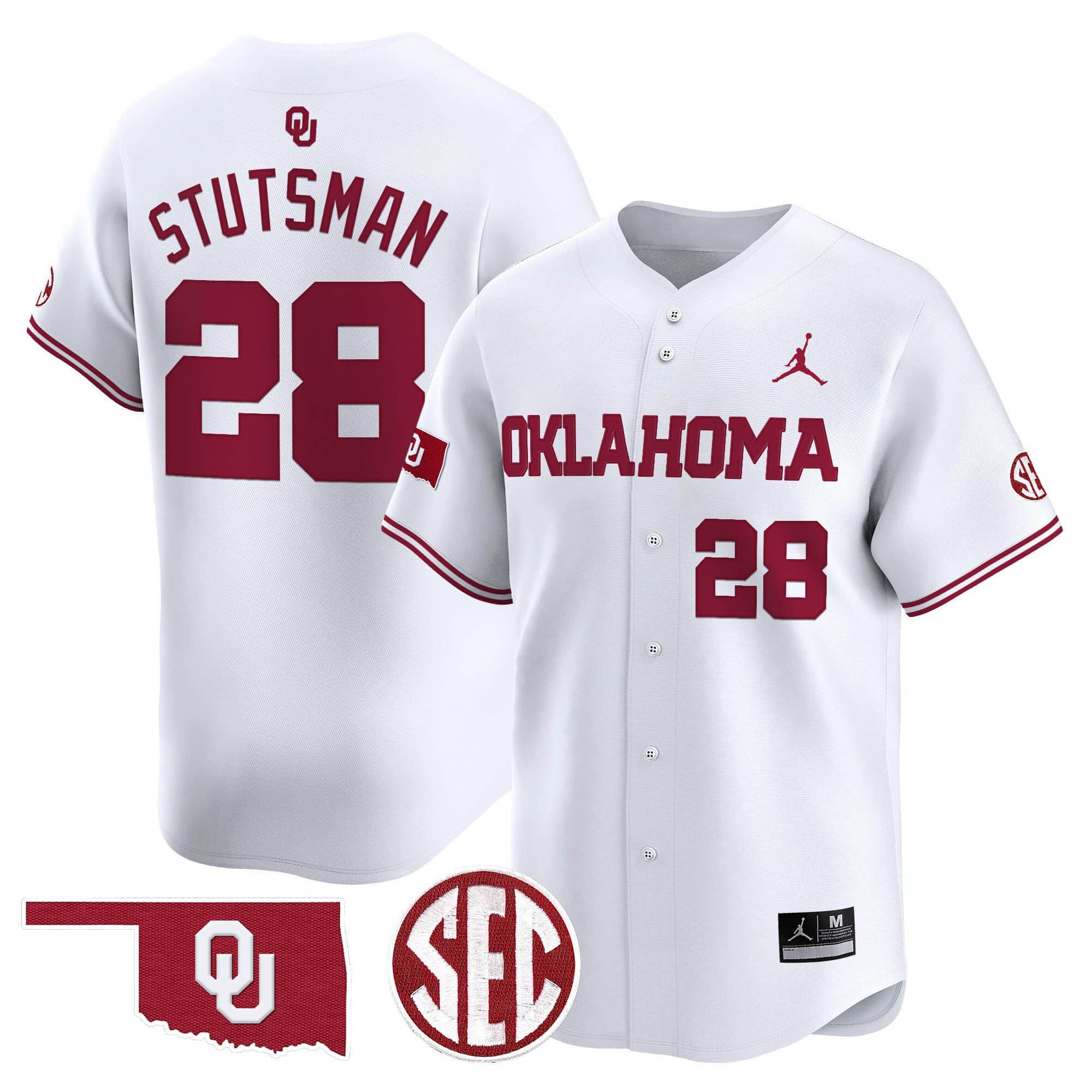 Men Oklahoma Sooners #28 Stutsman White 2024 Vapor Premier Limited NCAA Jersey